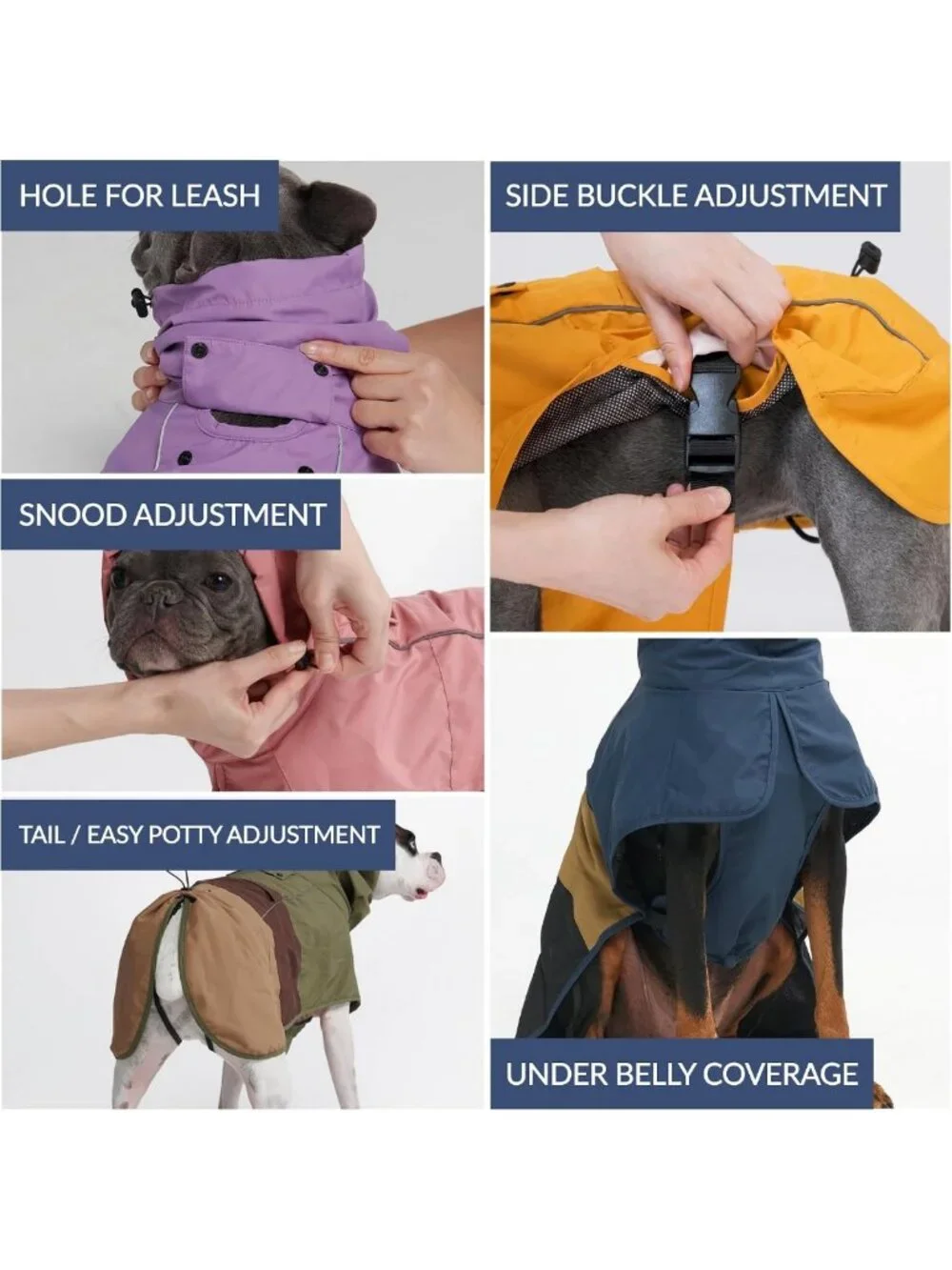 Waterproof Windproof Dog Raincoat - Reflective Full-Body Jacket for All Sizes